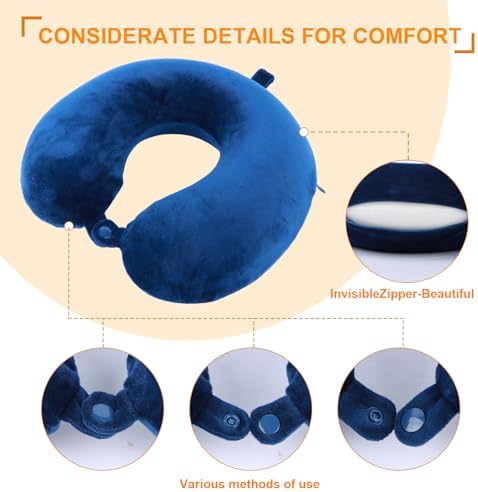 Travel Pillow, 100% Pure Memory Foam U Shaped Neck Pillow, Super Lightweight - Image 5
