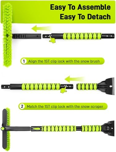 44" Snow Brush and Ice Scraper for Car Windshield, Extendable Snow Brush 360° - Image 7