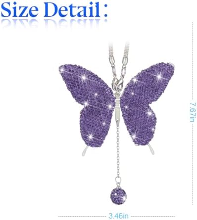 zipelo Rhinestone Butterfly Rearview Mirror Charm - Image 2