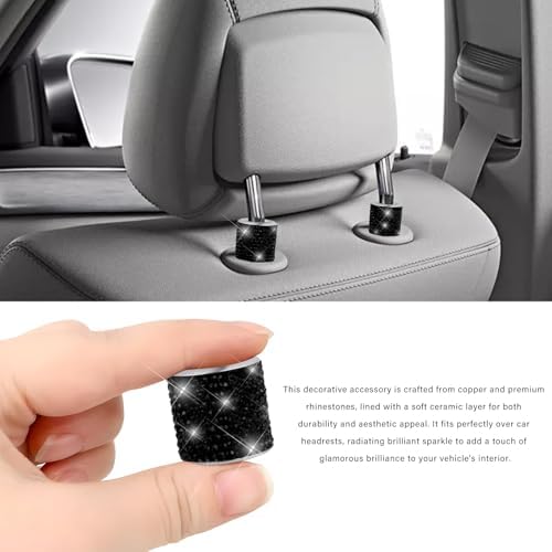 2 PCS Car Headrest Collars, Sparkling Rhinestones Auto Head Rest Collars Seat - Image 5