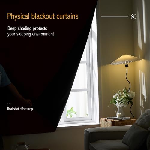 AJAZZ 100% Blackout Self Adhesive Curtains Small Window Short Temporary Black - Image 2
