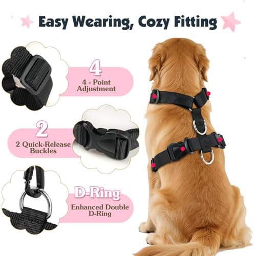 Pawaboo Dog Seat Belt Harness for Car, Seatbelt Harness - Image 5