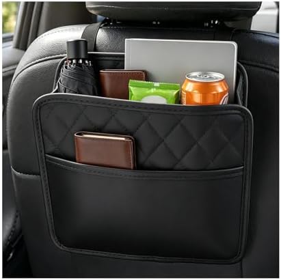 Car Seat Back Organizer, Durable Leather Trash Bag Hanging Backseat Organizer by Unknown