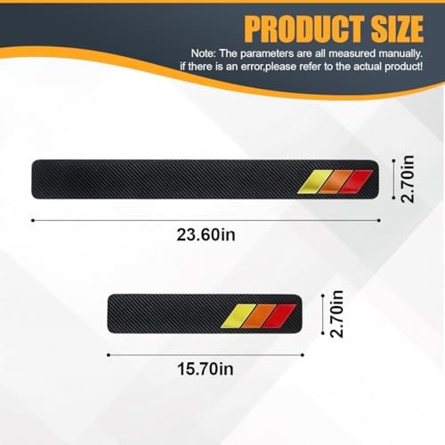 Craedli 4PCS Tri-Color Door Sill Protectors, Carbon Fiber Car Front Rear Door - Image 2