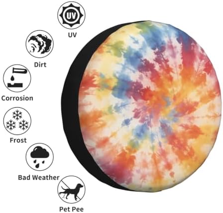 Tie Dye Spare Tire Cover Waterproof Wheel Cover 15 Inch Universal Fit - Image 6