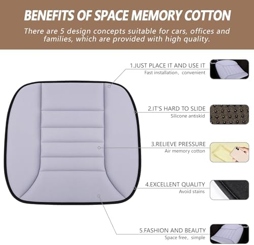 MYFAMIREA 2PCS Car Seat Cushion Pad 1.2" Thick Comfort Seat Protector - Image 2