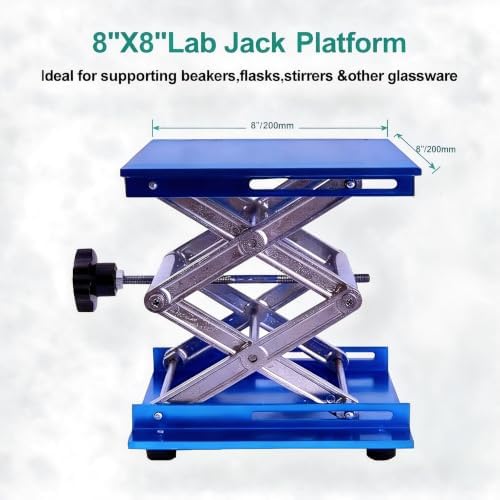 8inch x8inch Lab Jack Stand Platform, Anodized Aluminum Top Deck Laboratory - Image 2