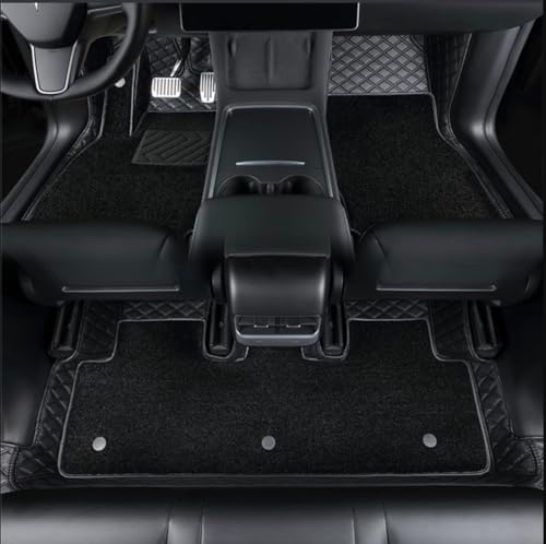 Compatible with Tesla Model Y Juniper 5-Seater Floor Mats 2-Layer Floor Liner by ZYCHUANGYING