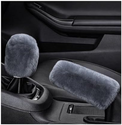 2PCS Fluffy Car Gear Shift Knob Cover & Handbrake Cover, Furry Auto Hand Brake by Unknown