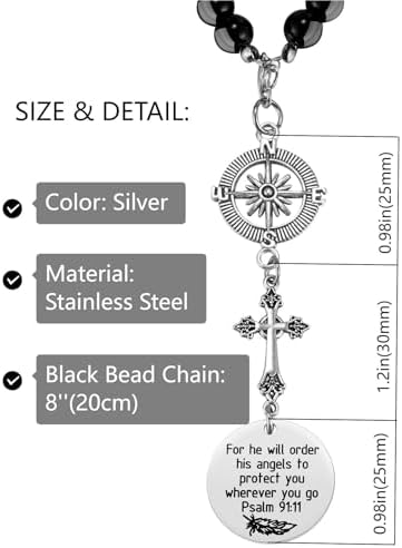 Ralukiia Cross Car Charm, for He Will Order His Angels to Protect You Wherever - Image 4