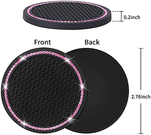 4 Pack Car Coasters, Universal Vehicle Bling Car Coaster, Cute Rhinestone - Image 6
