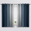 SimpleHome Ombre Navy Blue to Grey White Curtains by SimpleHome