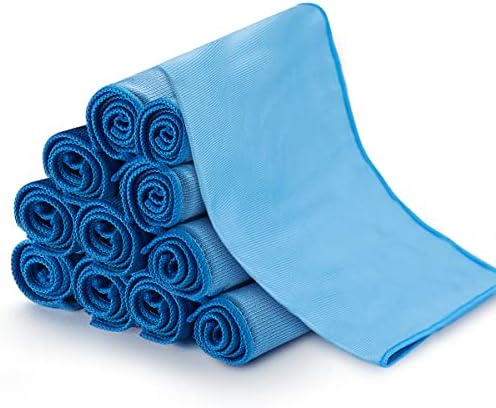 12 Pcs Microfiber Glass and Window Cleaning Cloths, Quickly Clean Windows by MAKUANG