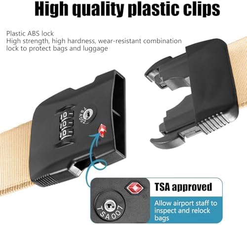 Veki Travel Luggage Straps for Suitcases, TSA Approved - Image 3