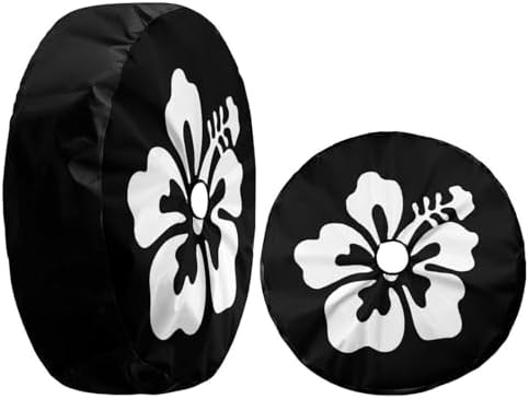 White Hibiscus Flower Spare Tire Cover - Image 3
