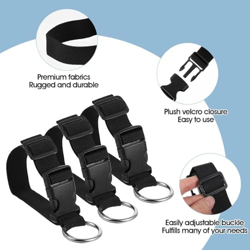 3Pcs Add A Bag Luggage Connector Straps Black Adjustable Suitcase Strap - Image 3