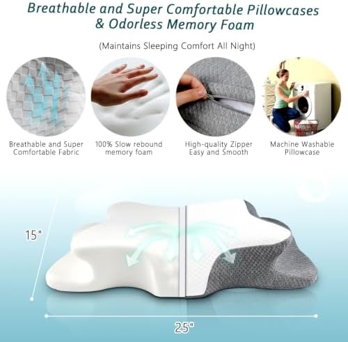 CHxxy Cervical Neck Pillow for Pain Relief Sleeping, Memory Foam Pillows - Image 7