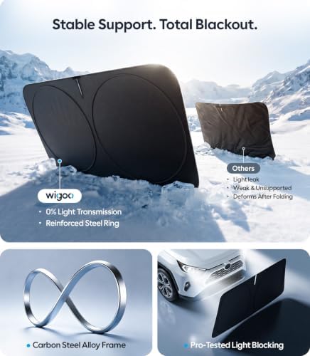 Wigoo Car Windshield Sunshade, Keeps Interior Cool - Image 6