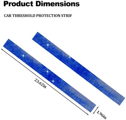 2PCS Bling Car Door Sill Protector, Shiny Crystal Rhinestone Door Edge Entry - Image 2