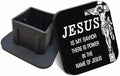 Swono Tow Hitch Covers He is My Savior Black Pattern 2 inch Rubber Hitch Inserts by Swono