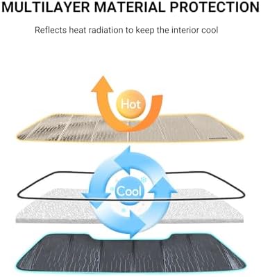 Pigenius Windshield Shade for Dodge Challenger 2008-2014 Front Window Sunshade - Image 5