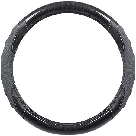 Motor Trend GripPlus Black Carbon Fiber Steering Wheel Cover, Standard 15 inch - Image 3