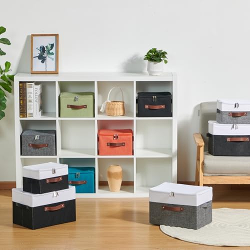 Storage Bins with Zipper Lids Decorative Lidded Baskets Boxes - Image 5
