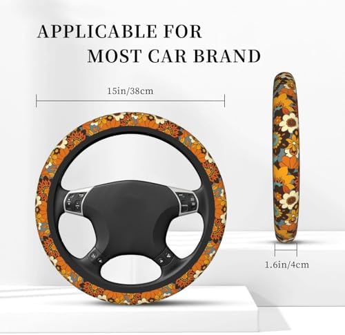 KARREAL Bohemian Flowers Elastic Steering Wheel Cover - Image 4