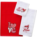 Peryiter 3 Pack Valentine Love Decorative Bath Towel Set by Peryiter