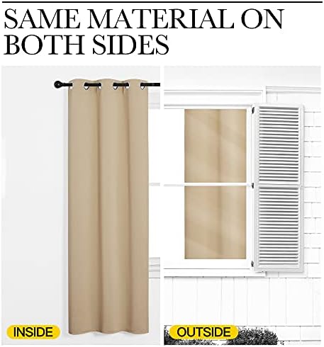 NICETOWN Biscotti Beige Blackout Curtains - Image 5