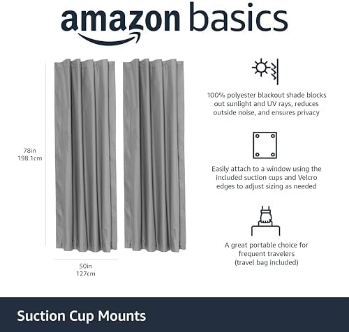 Amazon Basics Portable Energy Saving Noise Reducing Blackout Curtain Shade - Image 2