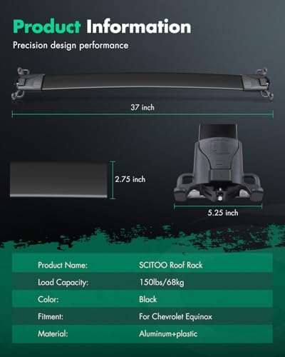 SCITOO fit for Chevy Equinox for GMC Terrain 2010-2017 Aluminum Alloy Roof Top - Image 2