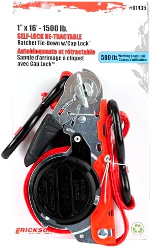 Erickson Retractable Ratchet Tie-Down Strap by Erickson
