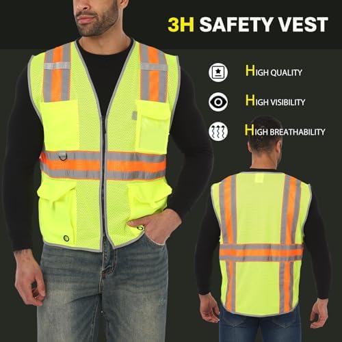 JKSafety Safety Vest for Men Women Hi Vis Relfective Vest - Image 6