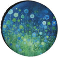 Heavy Duty Spare Tire Cover 18inch Blue and Green Flowers Weatherproof by HighonHi