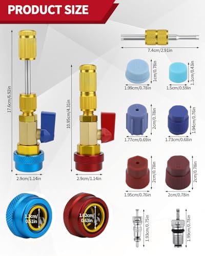 31Pcs R134A Valve Core Quick Remover Installer Tool, High Low Pressure AC Valve - Image 2
