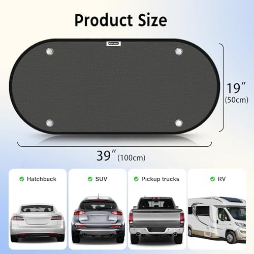 2026 New Upgrade Car Shades for Back Windows Baby 39"x19", Rear Window Sun Shade - Image 2