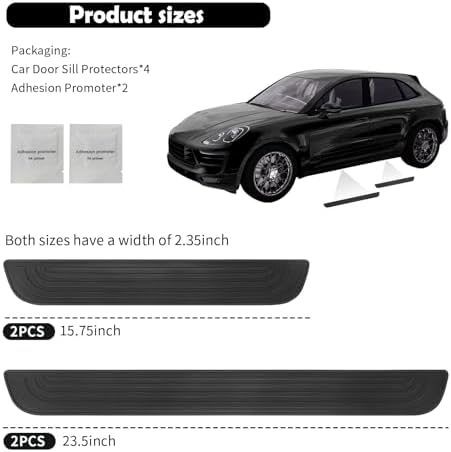 4PCS Car Door Edge Guards with 2.36" Width, Rubber Car Door Sill Protector - Image 2