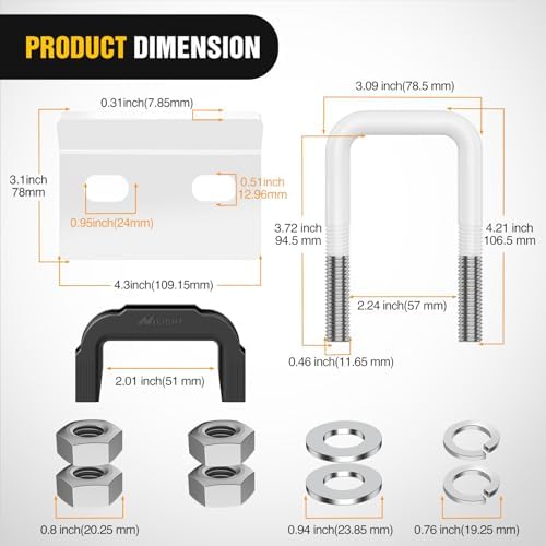 Nilight Trailer Hitch Tightener Anti-Rattle Bronze U-Bolt - Image 2