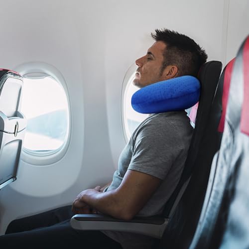 Neck Pillow for Travel, Memory Foam Airplane Pillow, Royal Blue - Image 7