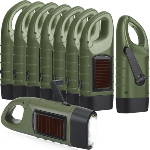 Leelosp 9 Pcs Hand Crank Solar Flashlight Emergency LED by Leelosp