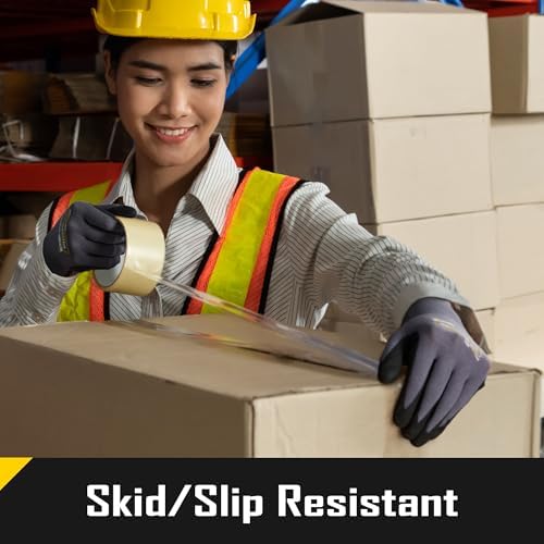 COOLJOB 3/6/12 Pairs Nitrile Rubber Dipped Nylon Safety Work Gloves - Image 4