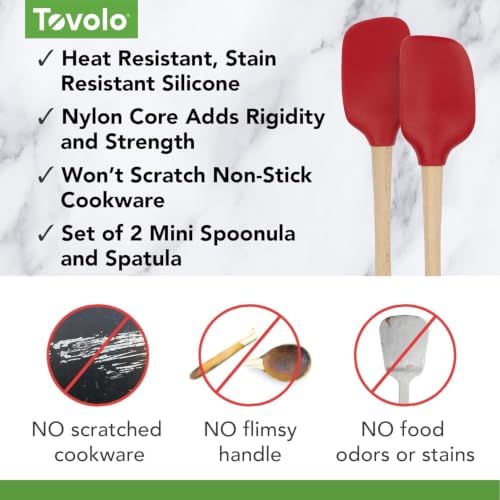 Tovolo Mini Spoon Spatula Wooden Handle Set - Image 3