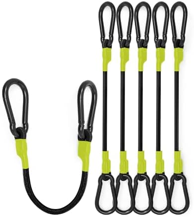 8 Pack 72" Carabiner Bungee Cords Heavy Duty Outdoor, 190 Lb Break Strength by LuckyStraps