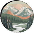 Camping Spare Tire Cover Mountain Adventure Polyester Universal Spare Wheel by HighonHi