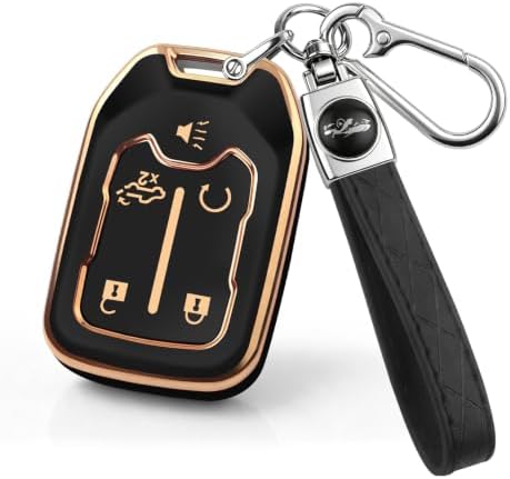 for GMC Key Fob Cover, 5 Buttons TPU Protection Case by CARKEYCOVERforKERHXLE