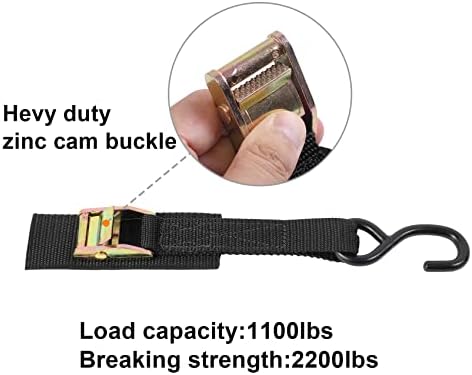 Ayaport Cam Buckle Tie Down Straps 6 feet, 4 Pack - Image 3