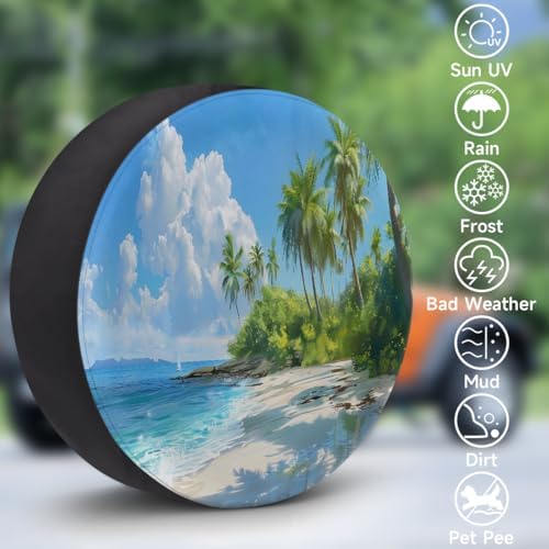 Summer Beach Sea Spare Tire Cover Dust-Proof Wheel Protector - Image 3