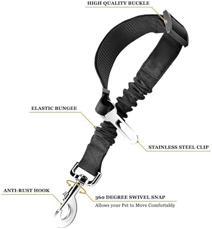 SunGrow Elastic Nylon Dog Seat Belt, 24” - Image 5