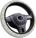 Elastic Steering Wheel Cover, 15 Inch Non-Slip, Cute Black Polka Dot by Unknown